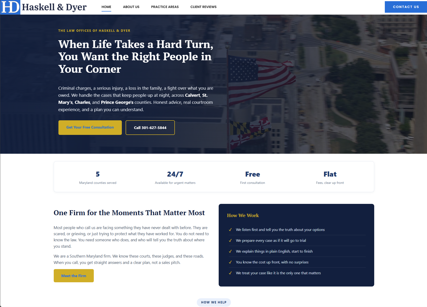 The Law Offices of Haskell and Dyer website built by Veridictas