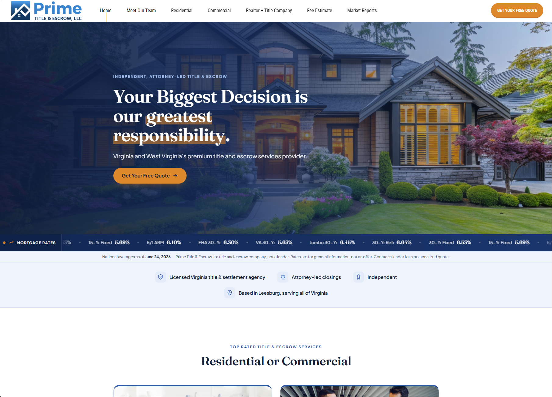 Prime Title and Escrow website built by Veridictas