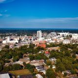 Aerial view of downtown Montgomery, Alabama, across the River Region